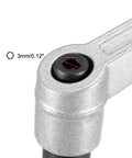 Close-up of M6 X 30mm Quick Release Toggle Clamps Featuring Killer Grip Ratchet Lever showing 3mm hex drive detail and silver finish.