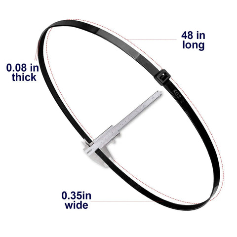 Extra Large Zip Ties Heavy Duty Outdoor Cable Ties 48 Inch Long Thick 0.08 Inch Plastic Ties 200 Lb Capacity 14 Pack