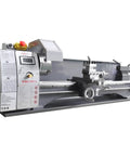 Premium Benchtop Metal Lathe With A Beefy 750W Brushless Motor And Cruising 0 To 2500 RPM Variable Speed on a workbench.