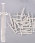 Nylon Nail Drive Anchor Set, 169 Pieces, Multi Size Quarter Inch By Three Quarter Inch, Nylon and POM construction, displayed pile.