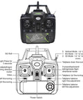 Remote control for F22 Style 4 Channel RC Airplane with Xpilot Stabilization System featuring dual joysticks and tuning options.