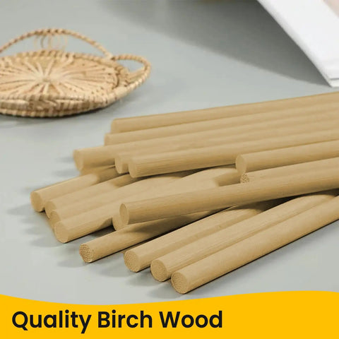 Premium 18 Inch Wooden Dowels Pack Of 36 Smooth Craft Rods Perfect For Diy Art Decor School Fun, showcased in quality birch wood.