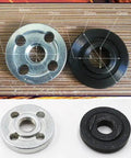 Angle Grinder Extension Rod With M10 Thread, 80Mm Shaft And Nuts, Silver 45 Steel Connector for Rotary Polisher Pad Grinding, DIY Metalworking Part Accessory, shown with two rotary connectors in silver and black, with measurements labeled.