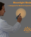 Doctor using LED Pen Light With Zoomable Beam 270 Lumens Pocket Size Clip Flashlight For Nurses Medical Pros