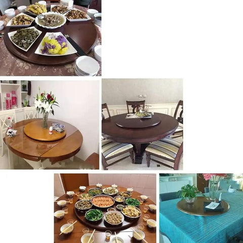 Solid Wood Lazy Susan Turntable For Dining Table And Kitchen Countertop Storage Round Rotating Serving Plate Multiple Size Options