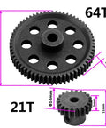 64T Metal Spur Gear And 21T Pinion Motor Gear Combo For 1 Tenth RC Cars And Trucks Beefed Up For Redcat Volcano EPX Lightning EPX Pro