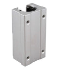 Beefed Up SBR16LUU Linear Bearing Pillow Block Set For CNC And 3D Printer Upgrades, 16mm Inner Diameter, Aluminum Alloy, Durable Precision Hardware For DIY Machining And Tools, Includes 2 Pieces. Silver aluminum SBR16LUU linear bearing pillow block for 16mm shafts.