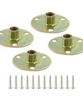Heavy Duty Furniture Leg Mounting Plates 4 Pack Beefy T Nut Brackets With M4 Screws And Grip Tight Pads set with screws for furniture assembly.