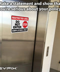 Restricted Area Signs Stickers 10x7 Inches 2 Pack Keep Out Do Not Enter Authorized Personnel Only Employees Only Ultra Durable Workplace Safety Labels Indoors on elevator door
