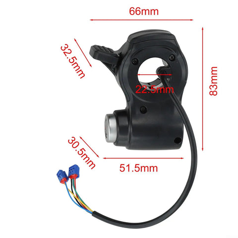 Electric Scooter Throttle Lock With Security Key For A1 G2ProD B1 Models ABS Accelerator Control Replacement Part with dimensions