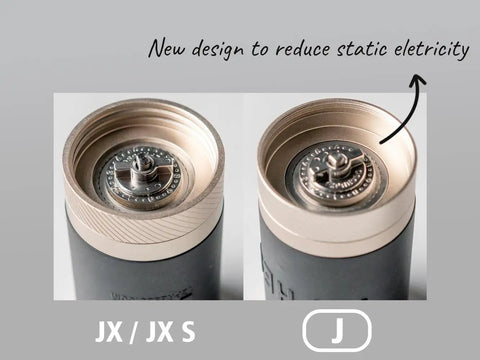 Close-up of stainless steel burr in Barista-Grade Manual Coffee Grinder With 48mm Stainless Steel Conical Burr Internal Adjustable Settings