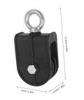 Heavy Duty Pulley Block Built Tough With Silent Rotating Wheel For DIY Home Gym Cable Systems Swivel Lifting Pulleys That Run Smooth Detachable Roller Wheel For Easy Setup And Smooth Operation, black metal, 12.2cm
