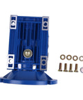 30 To 1 Worm Gear Speed Reducer MRV063 56C Mount Hollow Shaft 1.77 HP at 1750 RPM shown vertically with bolts