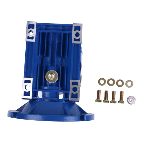 30 To 1 Worm Gear Speed Reducer MRV063 56C Mount Hollow Shaft 1.77 HP at 1750 RPM shown vertically with bolts