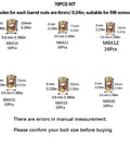 Premium Heavy Duty Assorted M6 Barrel Nuts Kit 78 Piece Slotted Furniture Hardware Set Featuring Galvanized Steel Construction M6 sizes and measurements