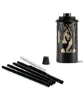 Hunter Metal 64.5 Inch Torch Two Pack For Patio Backyard Lawn Decor Black Finish With Easy Installation Fiberglass Wick