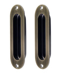 Flush Recessed Pulls Set, Antique Bronze Finish Stainless Steel Hardware For Barn Sliding Doors, Pocket Doors, Cabinets And Cupboards
