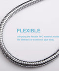 Flexible curve of heavy duty 48 inch stainless steel shower hose for bidet sprayer, chrome finish with explosion proof design