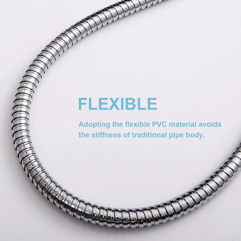 Flexible curve of heavy duty 48 inch stainless steel shower hose for bidet sprayer, chrome finish with explosion proof design