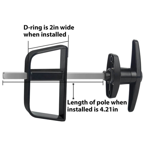 Shed Door Latch T Handle Lock Kit with 4.21in pole and 2in D-ring for playhouses, barns, and campers