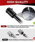 Infographic showing Tough As Nails Locking Trailer Hitch Pin, solid steel construction vs. weaker welding process.