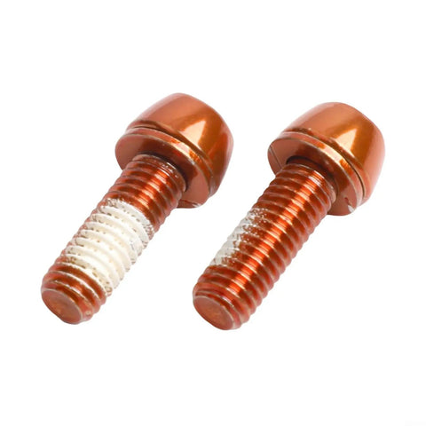 PVD Coated Steel Bicycle Crank Bolts M6x18mm With Gasket For Road Bike Colorful Crankset Arm Fixing Screws Durable Bottom Bracket Hardware Orange Heavy Duty Construction For Long Lasting Performance, two orange bolts