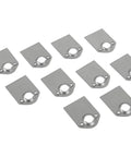 Heavy Duty Steel Quarter Turn Fastener Spring Plates For 5 16 Fasteners And One Inch Springs Universal Race Car Panel Mounting Hardware That Locks Down Tough Sold As Pack Of Ten, showing ten steel plates.