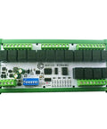 Top view of 16 Channel PLC Relay Module 12V 24V With Modbus RTU RS485 HMI IO Expansion Board For DIN Rail Mount Easy Install Amplifies Output