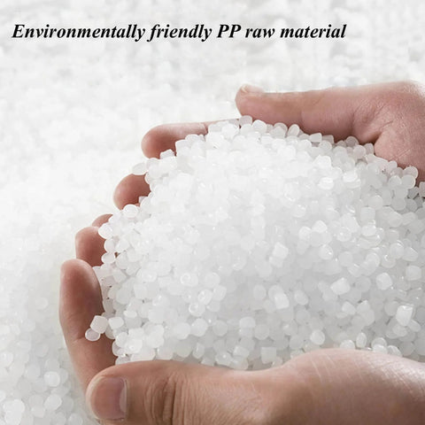 Hands holding environmentally friendly PP raw material pellets