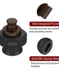 Pro-Grade Hydraulic Hole Punch Die 9x20mm in durable 60Si2Mn steel, showing top and bottom views for precise oval holes.