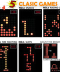 Hands On Solder Kit With Five Retro Game Classics For Electronics Practice And Learning Handheld Size In Clear Acrylic Case Easy To Build And Play Great Gift For Family And Friends showing game screens
