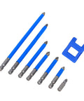 Top Tier PH2 Cross Screwdriver Bits Set 7pcs Magnetic Drill Kit Alloy Steel Size Range For Cars Repairs Motorcycles And Computers Heavy Duty Performance, seven blue bits