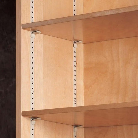Adjustable Shelf Clips For 255 Standard Pilaster Systems, Heavy Duty Metal Shelving Bracket Clips For Kitchen Cabinets, Bookcases, Closets And More, Supports Wood Plywood Particleboard And Sheet Metal, Silver