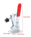 Built Tough Carbon Steel Horizontal Toggle Clamp For Woodworking Machines And Consoles Wearproof Heavy Duty Fixture, side view