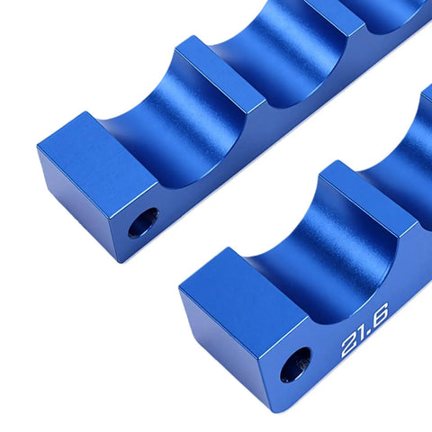 Top Notch Aluminum Alloy Bike Front Fork Hub Clamp With Precision CNC Machined Vise Insert For Easy Repair And Durable Maintenance Work, blue detail.