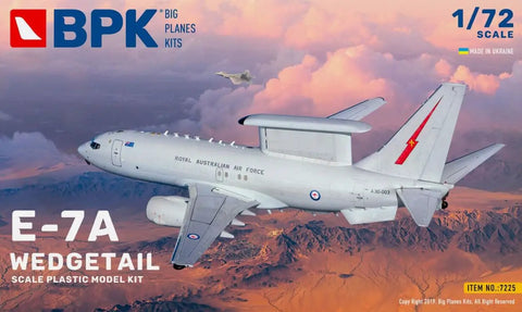 Box cover of One Seventy Two Scale E7A Wedgetail Airborne Radar Aircraft Model Kit In Plastic Unpainted And Unassembled New In Box.