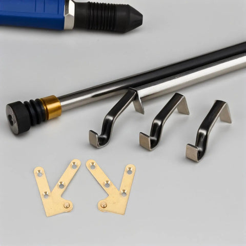Brass Concealed Down Pivot Door Hinges 4 Pack for Metal and Glass Doors, heavy duty door hardware components displayed