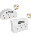 Heavy Duty Plug And Play Triple Wall Tap Extender With Glowing LED Light Three Prong Grounded Outlet Splitter Two Pack design.