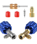 4 Pack R134a Can Tap Kit With Self Sealing And Puncture Taps, DIY Friendly Tank Adapter, Valve Core Remover, And Quick Coupler Refrigerant