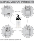 Ultra Lightweight Oxygen Humidifier Bottle For Oxygen Concentrator Non Toxic PP Engineering Plastic Leakproof Hydration diagram