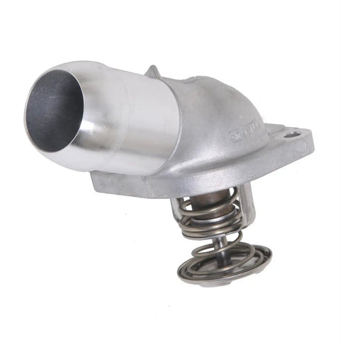 Plug And Play Coolant Thermostat Water Inlet Assembly Squashes Leaks Beats The Heat With Rock Solid Oe Fit For Gm Trucks view of steel housing and spring