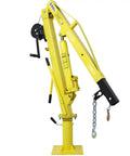 Heavy Duty Hydraulic Engine Hoist With Foldable Cherry Picker Frame, 2000 Lb Capacity, yellow crane with telescoping boom.