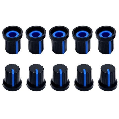 Durable 10 Pack Potentiometer Knobs for 6mm Shaft Rotary Volume Control Replacement for Guitar Pedals and Amps Upgrade ABS Plastic Easy Grip Knobs