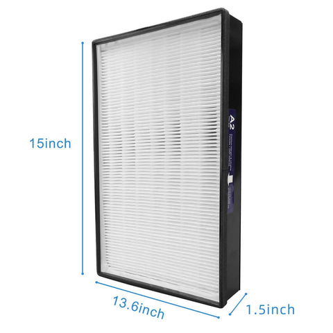Top Notch Replacement A2 Filter Kit For 3M Filtrete Room A2 Purifiers FAP C02 A2 FAP C03 A2 FAP T03 A2 15x13.6x1.5 inch post-filter