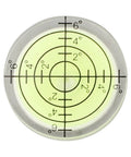 Top view of an acrylic Plastic Bubble Level in green, measuring angles with clear markings, designed for versatile leveling use.