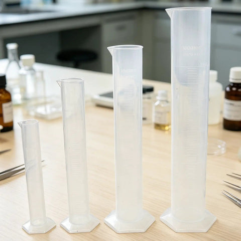 4 Pack Plastic Graduated Cylinders Thickened Clear Plastic With Hexagonal Spill Resistant Base For Precise Calibration In Kid Friendly Lab Learning Science Classroom Supplies Industrial Measuring, four sizes