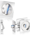 Privacy Pocket Door Lock With Pull In Stainless Steel 304 - Heavy Duty Pocket Door Knob With Flush Handles, Brushed Nickel Finish