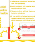 Two Pack Upgraded Bike Flags With Poles 6 Feet High Visibility assembly instructions diagram