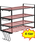 Rugged 4 Layer Heavy Duty Power Tool Organizer Rack With Wall Mount Drill Holder and Cordless Drill Charging Station