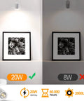 Comparison of Three Color Temperature Dimmable Ceiling Spotlight Kit With Adjustable Directional LED Lights 20W vs 8W output